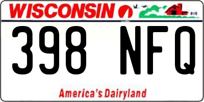 WI license plate 398NFQ