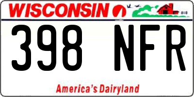 WI license plate 398NFR