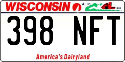 WI license plate 398NFT