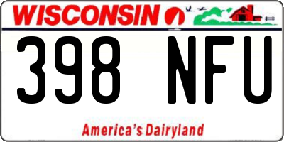 WI license plate 398NFU