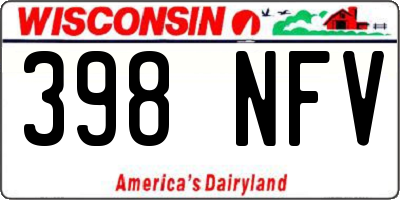 WI license plate 398NFV