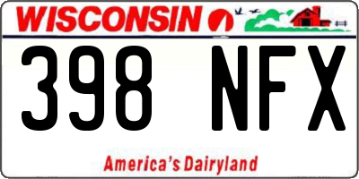 WI license plate 398NFX