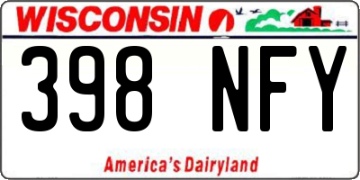 WI license plate 398NFY