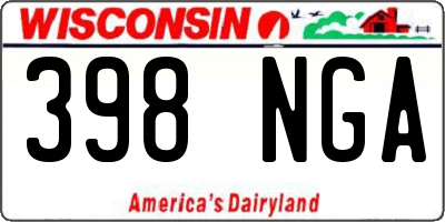 WI license plate 398NGA
