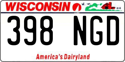 WI license plate 398NGD