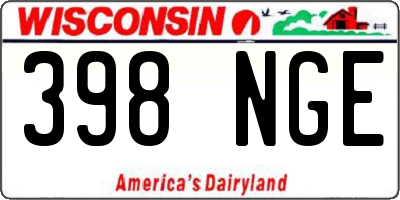 WI license plate 398NGE