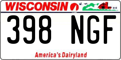 WI license plate 398NGF