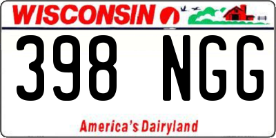 WI license plate 398NGG