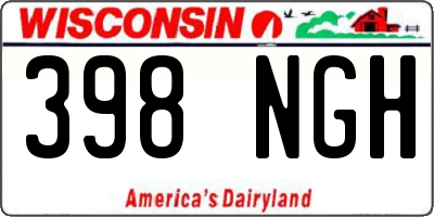 WI license plate 398NGH