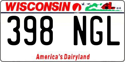 WI license plate 398NGL