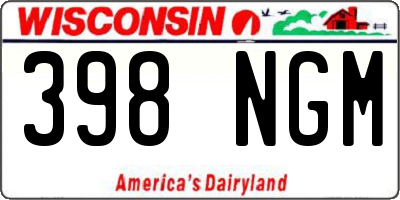 WI license plate 398NGM