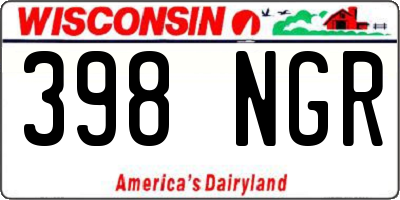 WI license plate 398NGR