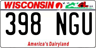 WI license plate 398NGU