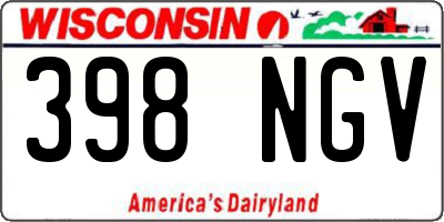 WI license plate 398NGV