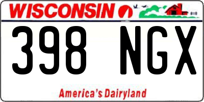 WI license plate 398NGX