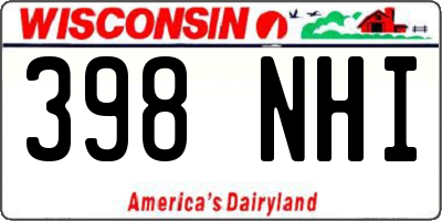 WI license plate 398NHI