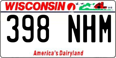 WI license plate 398NHM