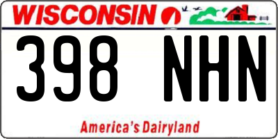 WI license plate 398NHN