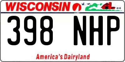 WI license plate 398NHP