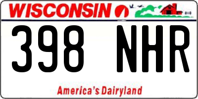 WI license plate 398NHR