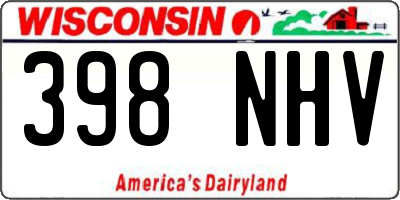 WI license plate 398NHV