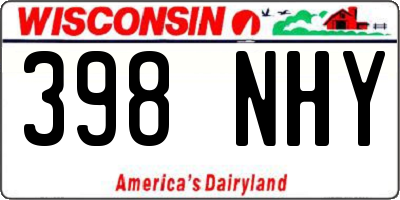 WI license plate 398NHY