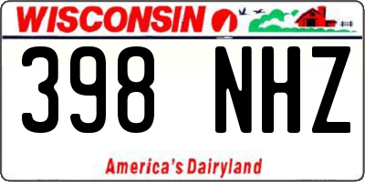 WI license plate 398NHZ