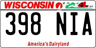 WI license plate 398NIA