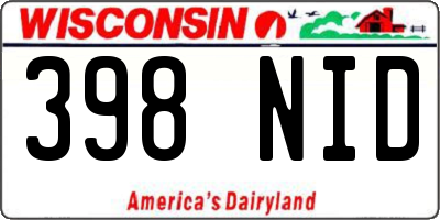 WI license plate 398NID