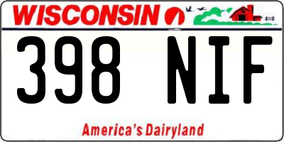 WI license plate 398NIF