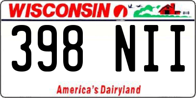 WI license plate 398NII