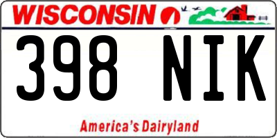 WI license plate 398NIK