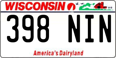 WI license plate 398NIN