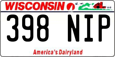 WI license plate 398NIP