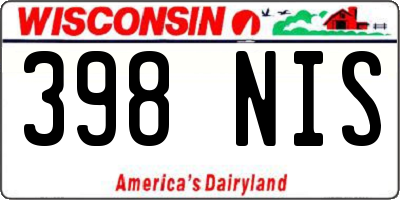 WI license plate 398NIS