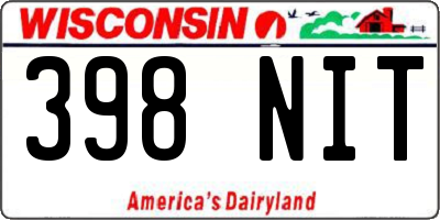 WI license plate 398NIT