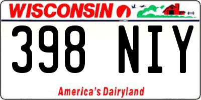 WI license plate 398NIY