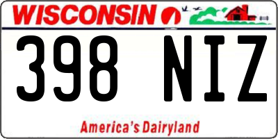 WI license plate 398NIZ