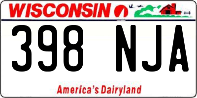 WI license plate 398NJA