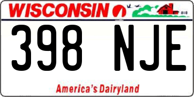 WI license plate 398NJE
