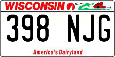 WI license plate 398NJG
