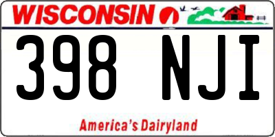 WI license plate 398NJI