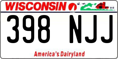 WI license plate 398NJJ