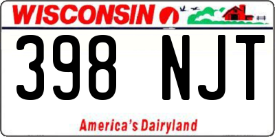WI license plate 398NJT