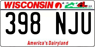 WI license plate 398NJU