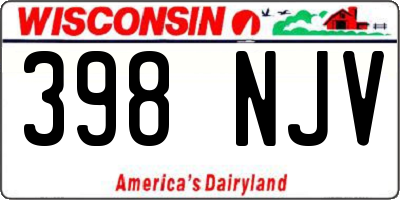 WI license plate 398NJV