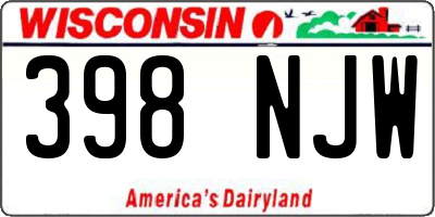 WI license plate 398NJW