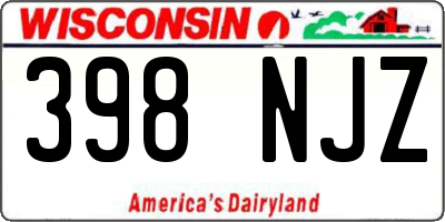 WI license plate 398NJZ