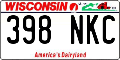 WI license plate 398NKC