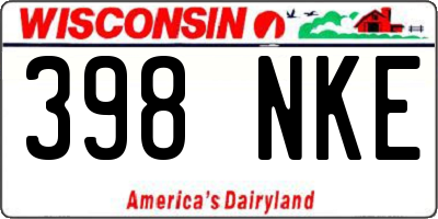 WI license plate 398NKE